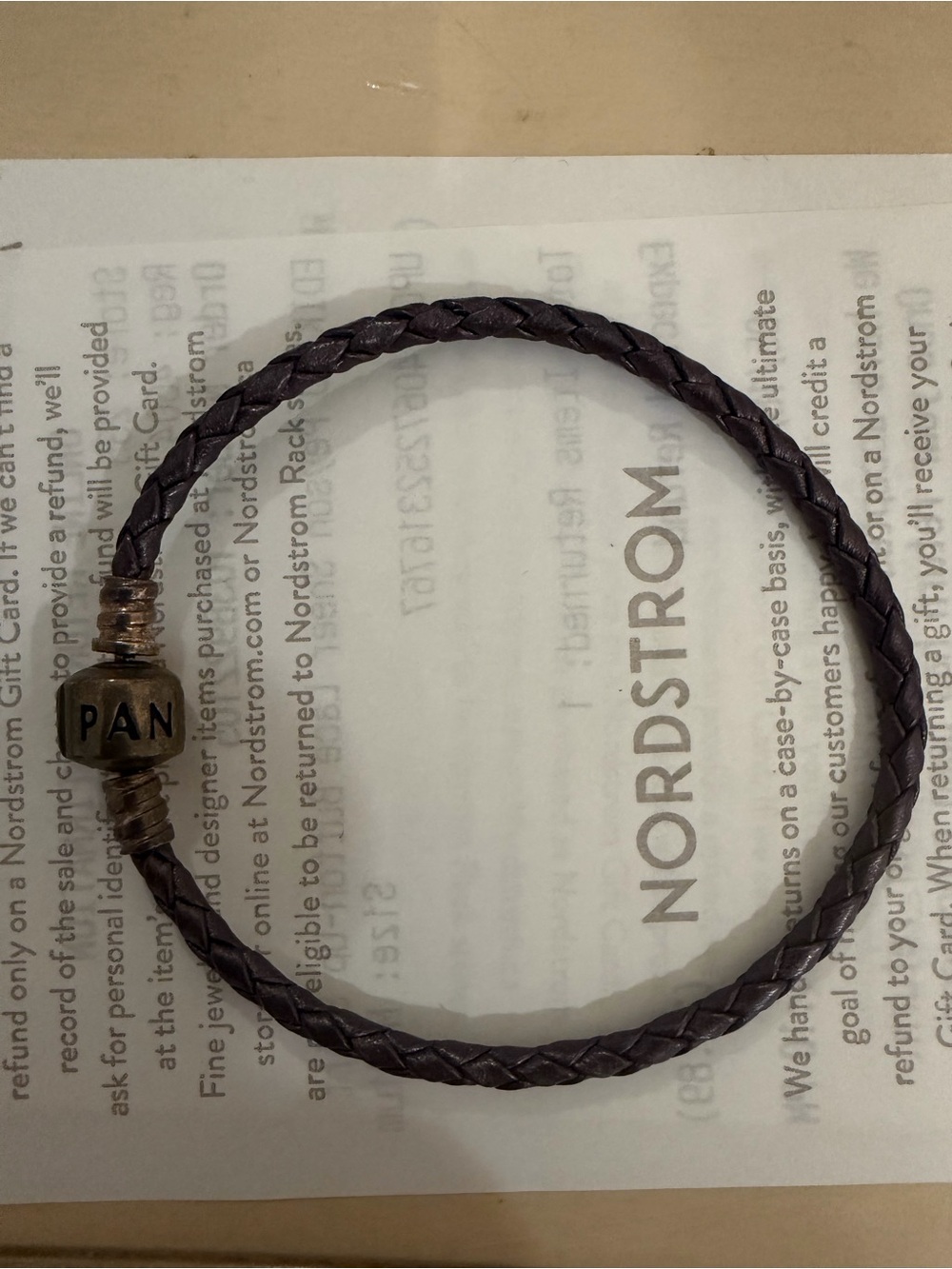 Pandora Brown Braided Leather Bracelet